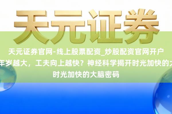 天元证券官网-线上股票配资_炒股配资官网开户 为什么年岁越大，工夫向上越快？神经科学揭开时光加快的大脑密码