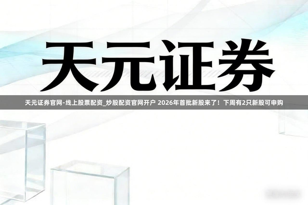天元证券官网-线上股票配资_炒股配资官网开户 2026年首批新股来了！下周有2只新股可申购