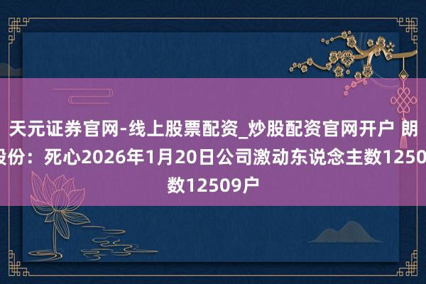 天元证券官网-线上股票配资_炒股配资官网开户 朗威股份：死心2026年1月20日公司激动东说念主数12509户
